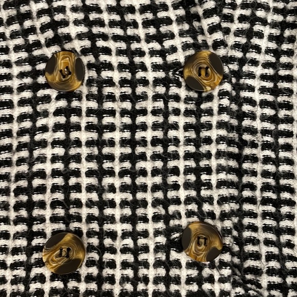 Rachel Zoe double breasted black and white sweater with brown buttons - Picture 3 of 5